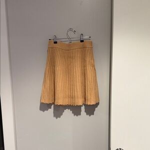 Vici Tan Ribbed Skater Skirt